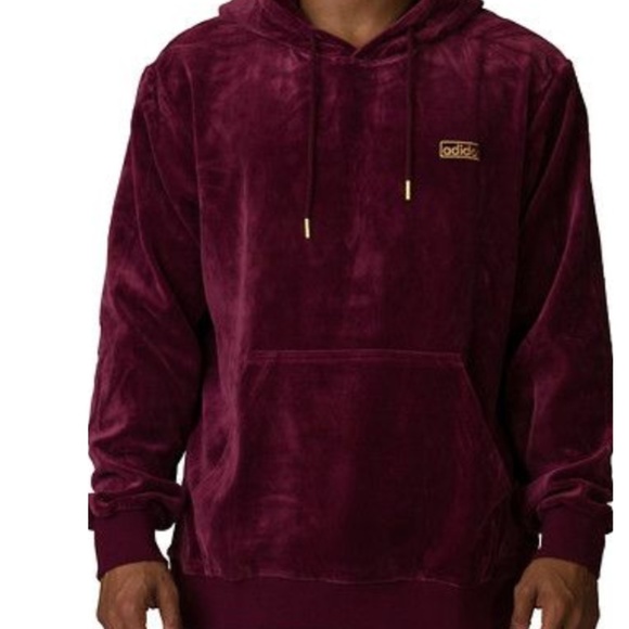 Adidas Original Velvet Hoodie Burgundy 